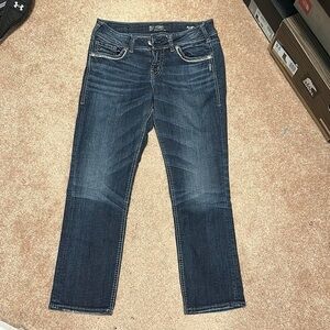 Silver suki mid capri fluid denim size 28